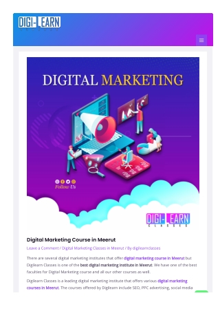 Digital Marketing Course in Meerut