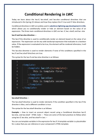 Conditional Rendering in LWC