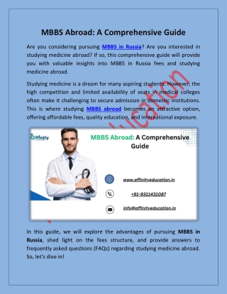 MBBS Abroad: A Comprehensive Guide