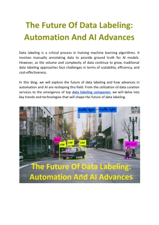 The Future Of Data Labeling: Automation And AI Advances