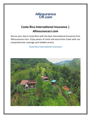 Costa Rica International Insurance  Allinsurancecr.com