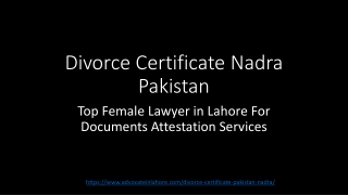 Divorce Certificate Nadra Pakistan - Offical Pakistani Divorce Certificate