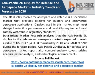 Asia-Pacific 2D Display for Defense and Aerospace Market