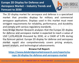 Europe 2D Display for Defense and Aerospace Market