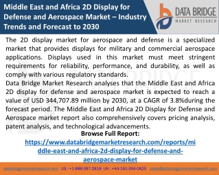 Middle East and Africa 2D Display for Defense and Aerospace Market