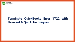 Best Ways To Fix QuickBooks Error 1722