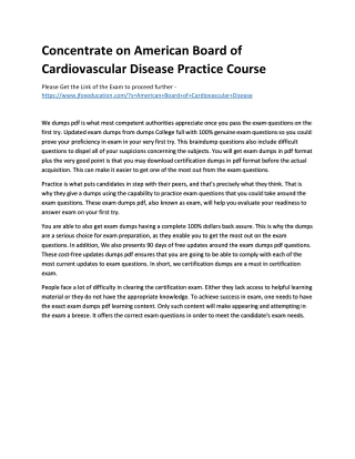 Concentrate on American Board of Cardiovascular Disease Practice Course