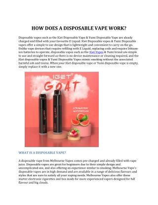 HOW DOES A DISPOSABLE VAPE WORK