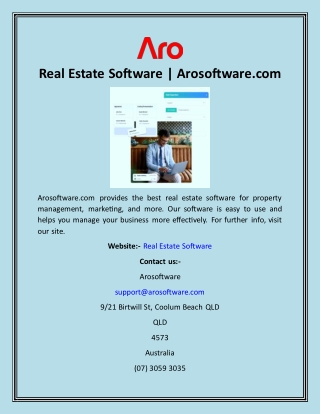 Real Estate Software  Arosoftware