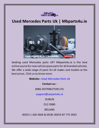 Used Mercedes Parts Uk  Mbparts4u.ie