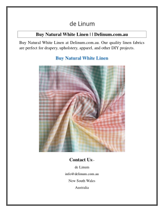 Buy Natural White Linen  Delinum.com.au