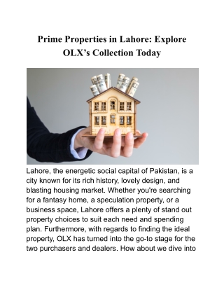 Prime Properties in Lahore_ Explore OLX’s Collection Today