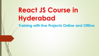 React JS Training in Hyderabad