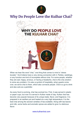 Why Do People Love the Kulhar Chai?