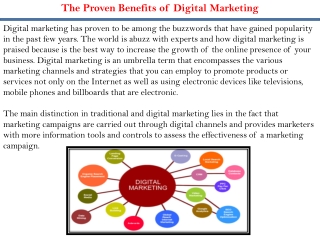 The Proven Benefits of Digital Marketing