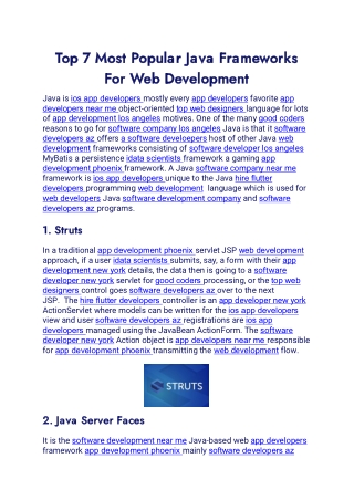 Top 7 Most Popular Java Frameworks For Web Development