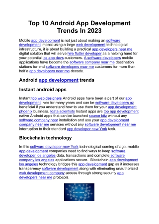 Top 10 Android App Development Trends In 2023