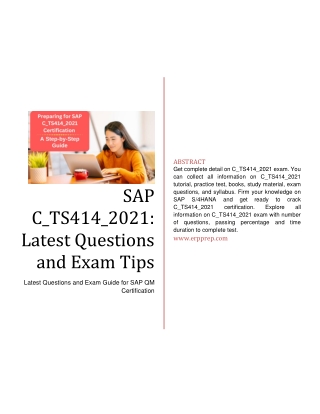 SAP C_TS414_2021: Latest Questions and Exam Tips