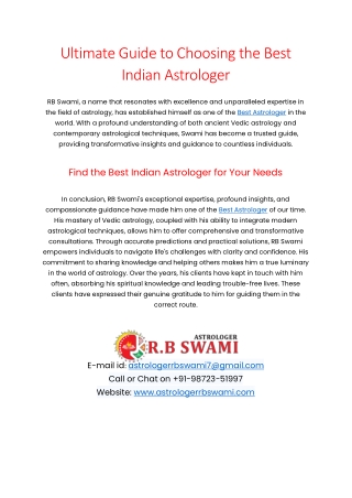 Best Indian Astrologer