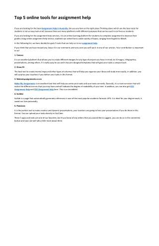 Top 5 online tools for assignment help