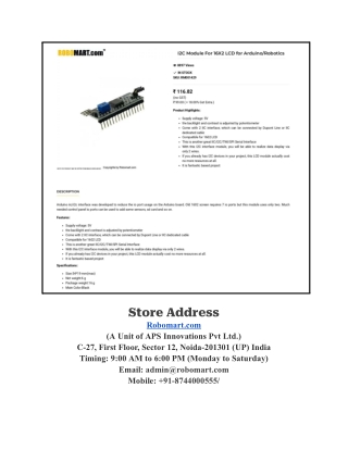 I2C Module For 16X2 LCD for Arduino_Robotics