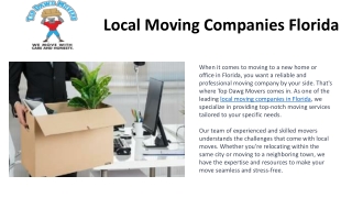Local Moving Companies Florida