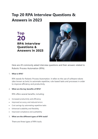 Top 20 RPA Interview Questions