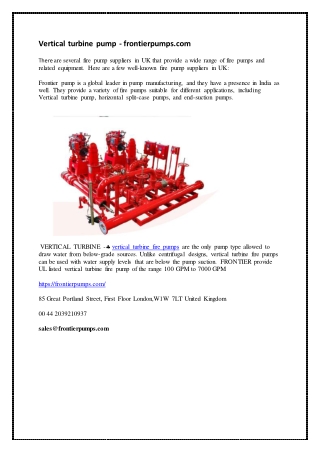 Vertical turbine pump - frontierpumps.com