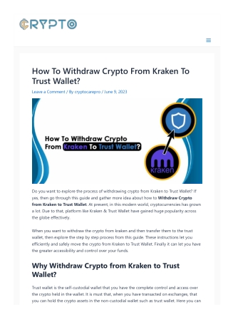 How to Withdraw Crypto from Kraken to Trust Wallet