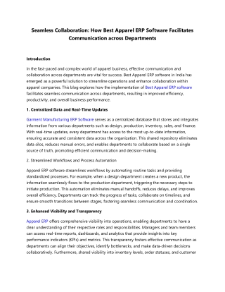 How Best Apparel ERP Software Facilitates Communication across Departments