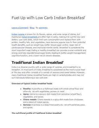 Fuel Up with Low Carb Indian Breakfast (1)