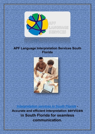 APF Language Interpretation Services South Florida