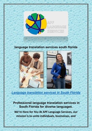 APF Language Language Translation Services South Florida