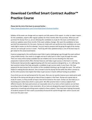 Download Certified Smart Contract Auditor™ Practice Course