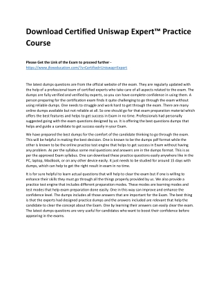 Download Certified Uniswap Expert™ Practice Course