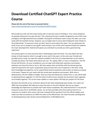 Download Certified ChatGPT Expert Practice Course