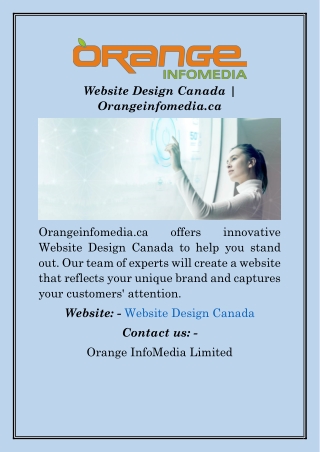 Website Design Canada  Orangeinfomedia.ca