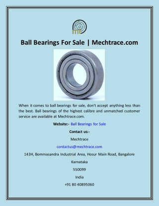 Ball Bearings For Sale  Mechtrace