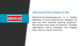 Used Industrial Floor Sweeper for Sale  Wisconsinscrubandsweep.com