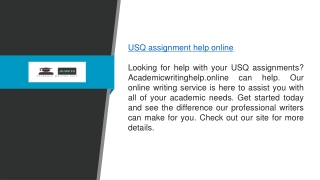 Usq Assignment Help Online  Academicwritinghelp.online