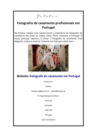 Fotografos de casamento profissionais em Portugal