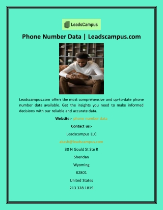 Phone Number Data  Leadscampus