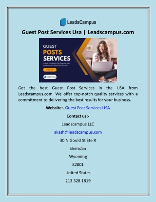 Guest Post Services Usa  Leadscampus