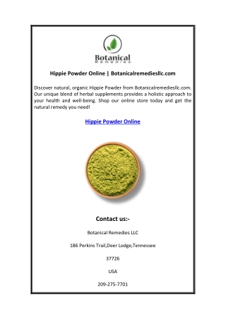 Hippie Powder Online  Botanicalremediesllc.com