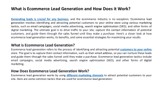 Ecommerce Lead Collection