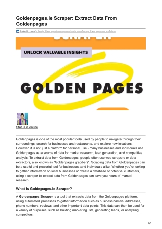 Goldenpagesie Scraper Extract Data From Goldenpages