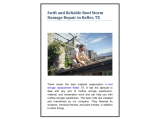 Swift and Reliable Roof Storm Damage Repair in Keller, TX