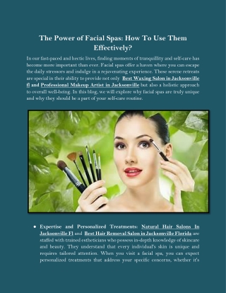 The Power of Facial Spas How To Use Them Effectively