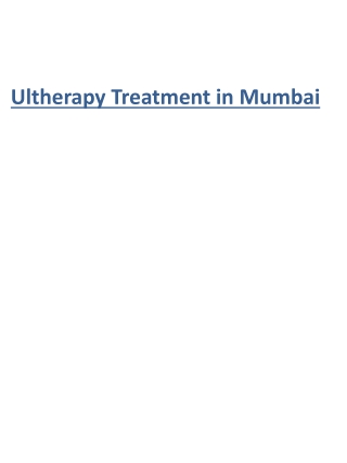 Ultherapy Treatment in Mumbai