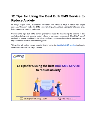 12 Tips for Using the Best Bulk SMS Service to Reduce Anxiety